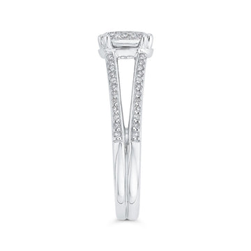 Round Diamond Engagement Ring in 14K White Gold